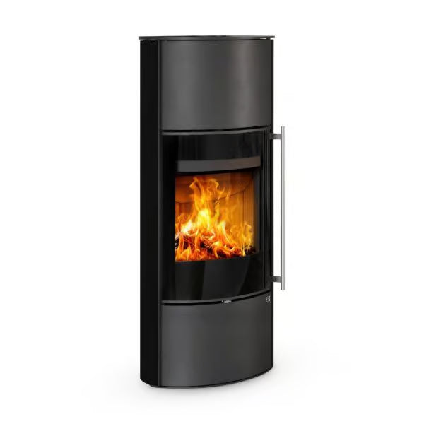 Kaminofen HEIDAL H 10 | Außengehäuse aus Keramik | 6,3 kW | Weiß-Schwarz