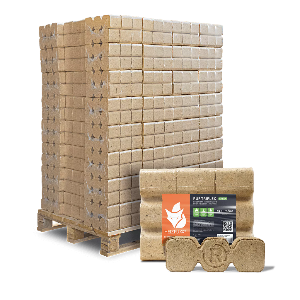 RUF Triplex Green Weichholzbriketts – 960 kg Palette