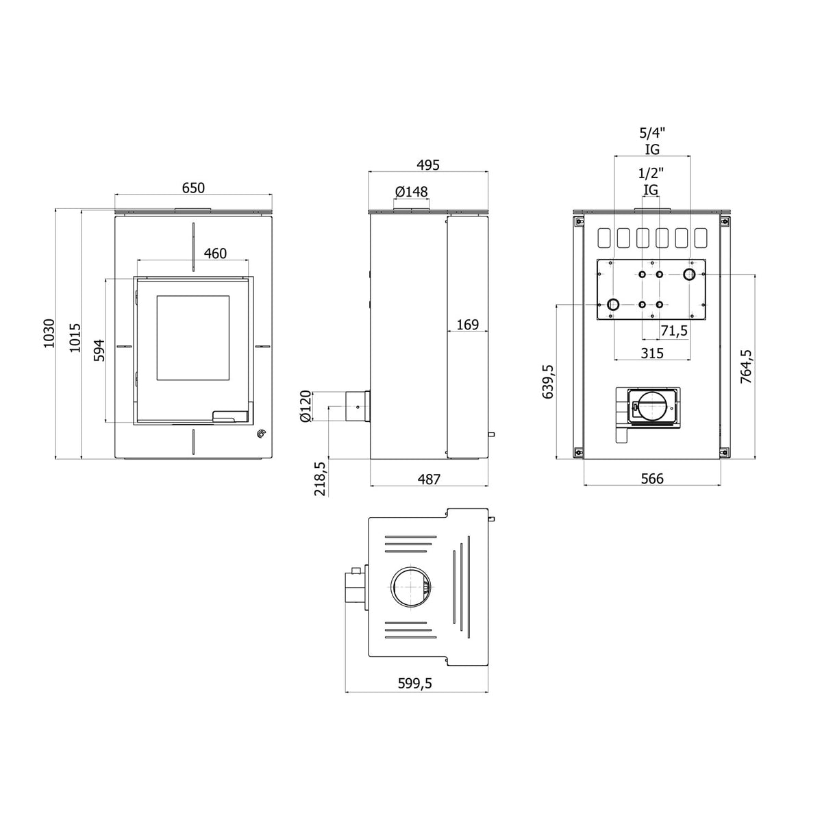 Aquaflam Vario Saporo Kaminofen Braun