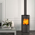 Fireplace Rondale Kaminofen Stahl Schwarz | Topplatte Keramik Schwarz