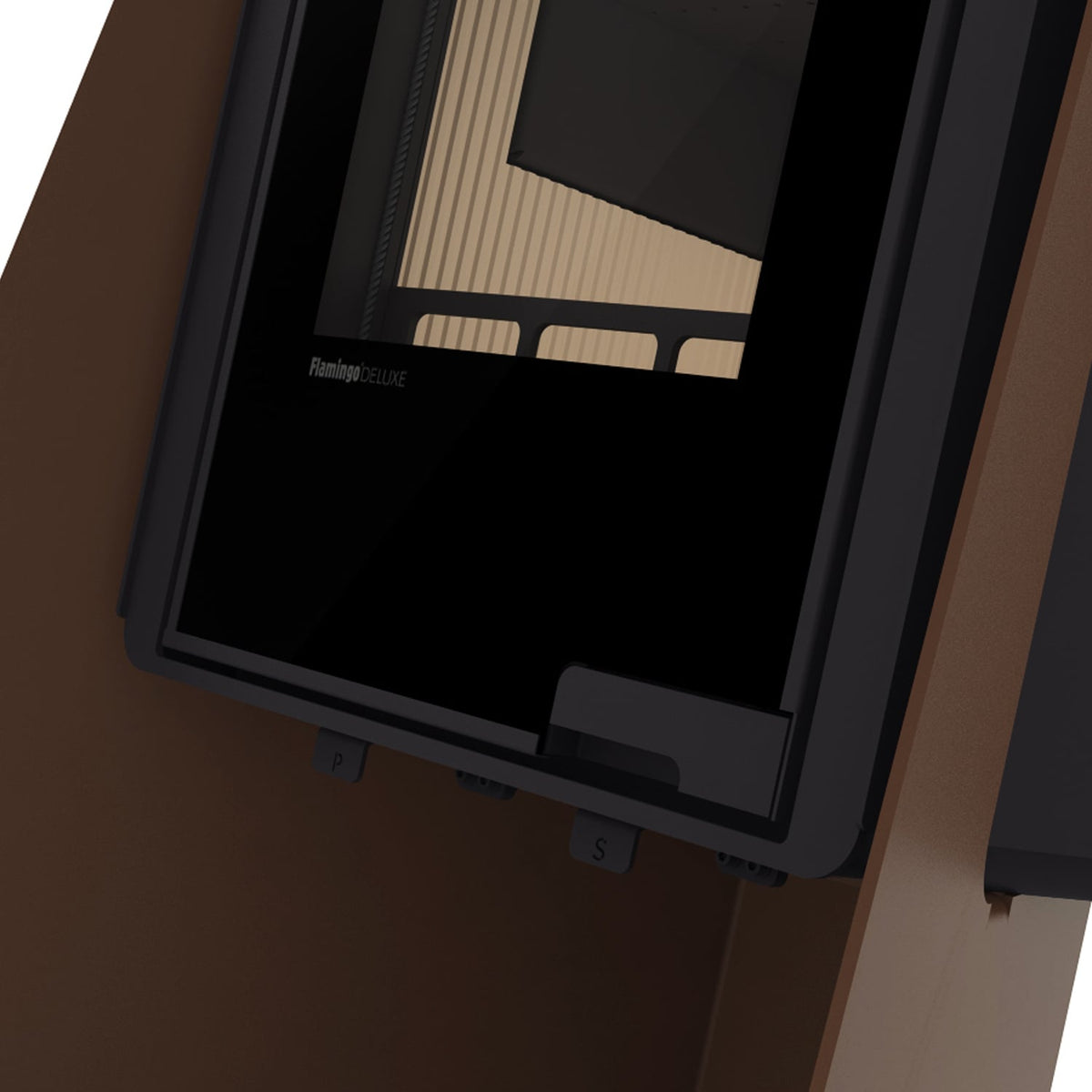 HS Flamingo Deluxe Island Kaminofen Braun